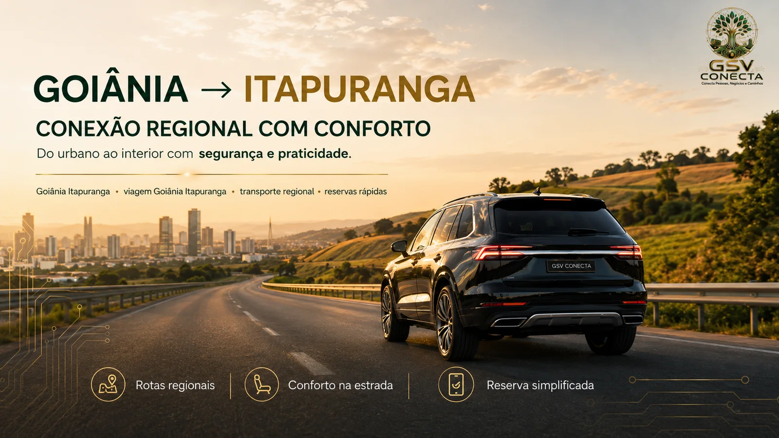 Conexão regional de Goiânia para Itapuranga - Goiânia Itapuranga, viagem Goiânia Itapuranga, transporte regional Goiânia Itapuranga