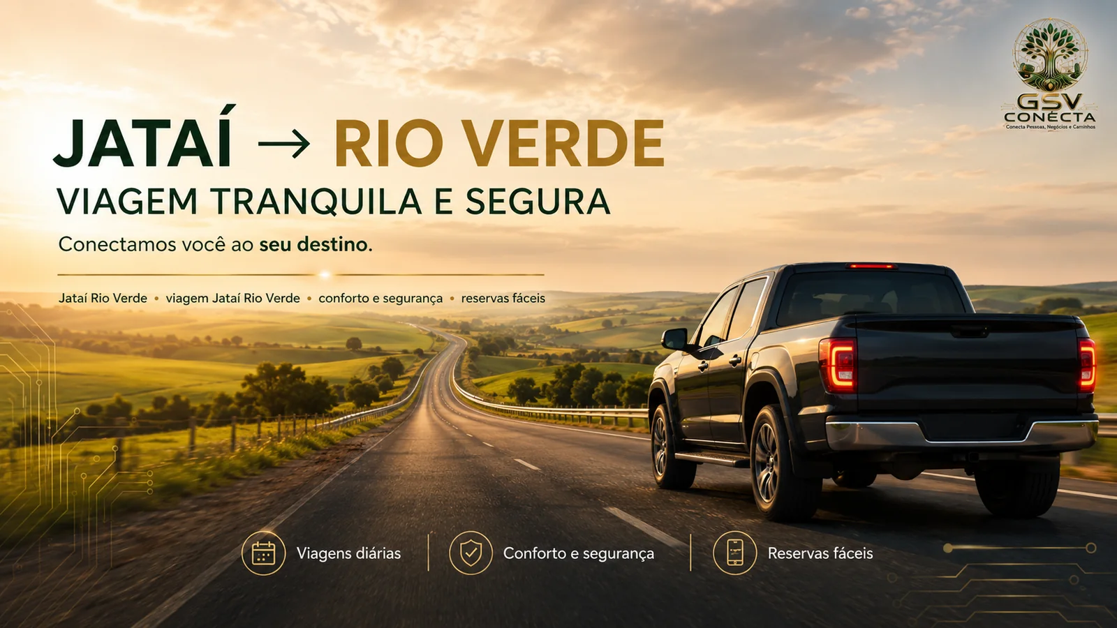 Viagem tranquila e segura de Jataí para Rio Verde - Jataí Rio Verde, viagem Jataí Rio Verde, lotação Jataí Rio Verde